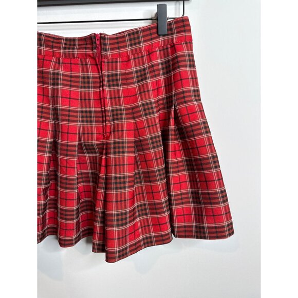 Love Tree Skirt Womens Pleated Preppy School Girl Academia Red Plaid Size M Mini - Picture 7 of 11